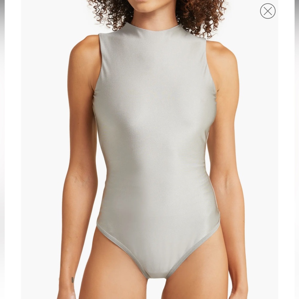 SKIMS Silver Sleeveless Bodysuit